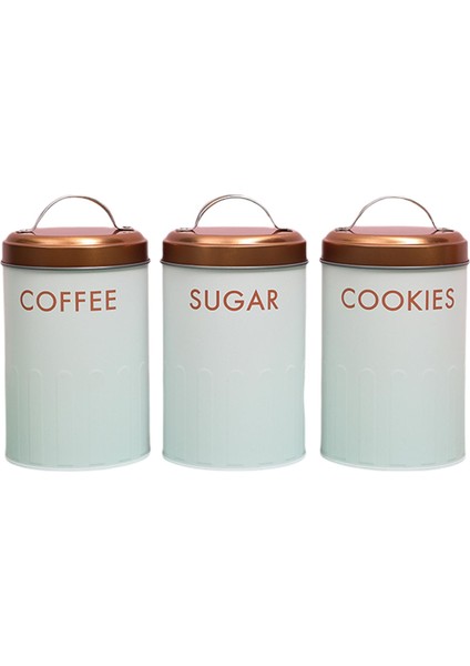 3 Metal Çay Seti Kahve Şeker Depolama Kavanozları Gıda Depolama Kırmızı (Yurt Dışından) fiyatları