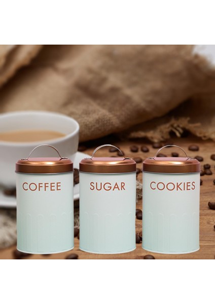 3 Metal Çay Seti Kahve Şeker Depolama Kavanozları Gıda Depolama Kırmızı (Yurt Dışından) modelleri