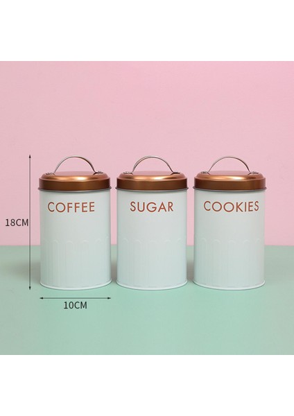 3 Metal Çay Seti Kahve Şeker Depolama Kavanozları Gıda Depolama Kırmızı (Yurt Dışından) fırsatları