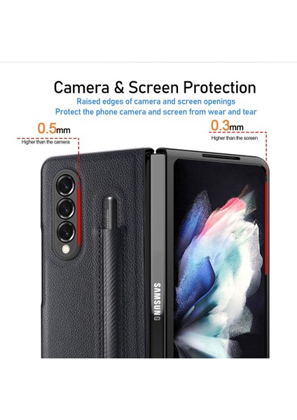 Kalem Slot Pu + Pc Kılıf Samsung Galaxy Z Fold3 5g Kahve Için (Yurt Dışından) fırsatları