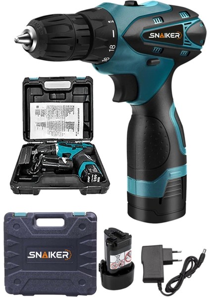 Alman Titan Series 32 V Sjs Çift Metal Şanzuman Çift Akülü Şarjlı Vidalama Matkap Mavi Ar