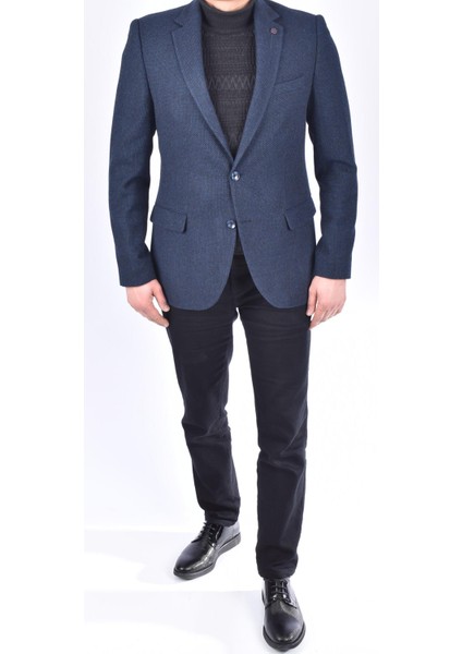 4466 Astana Slimfit Yünlü Ceket/lacivert/52 Beden - 6 Drop