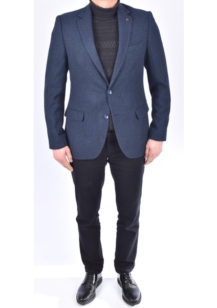 4466 Astana Slimfit Yünlü Ceket/lacivert/52 Beden - 6 Drop fiyatları