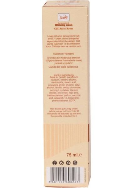 Cilt Açıcı Güneş Kremi 75ML