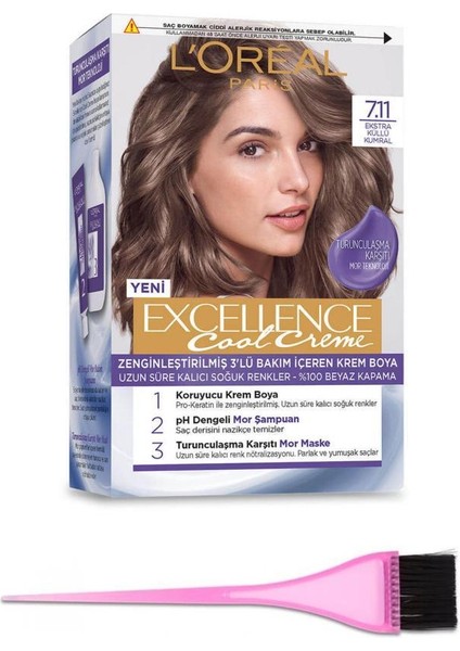 Loreal Excellence Cool Saç Boyası 7.11 Boya Fırçası