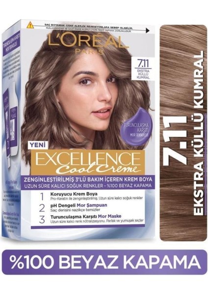 Loreal Excellence Cool Saç Boyası 7.11 Boya Fırçası