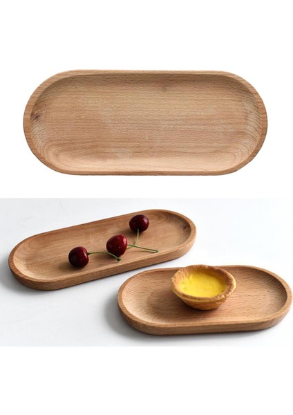 10X23 cm Oval Ahşap Çay Tepsisi (Yurt Dışından)