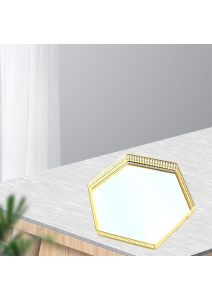 Dekoratif Organizatör Ayna Tepsi Altın Takı Depolama Plakası Cam Ayna Stili4 (Yurt Dışından) modelleri