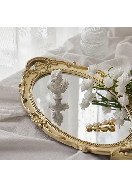 Makyaj Takı Parfüm Organizatör Için Güzel Vintage Vanity Ayna Tepsisi (Yurt Dışından) modelleri