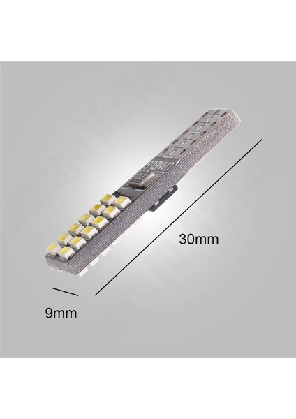 2 Adet Süper Güçlü T10 LED 24 Ledli 12-24 Volt Canbuslü Mavi Renk