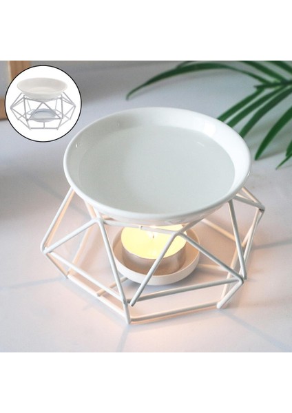 Seramik Metal Koku Yağı Brülör Mum Tealight Tutucu Dekor (Yurt Dışından)