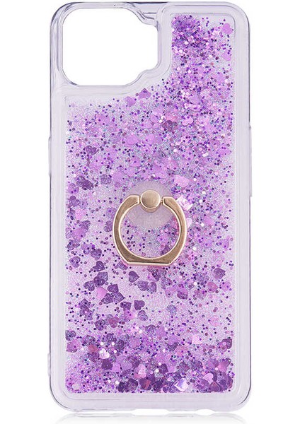 Oppo A73 Kılıf Milce Sulu Yüzüklü Silikon Arka Kapak Mor