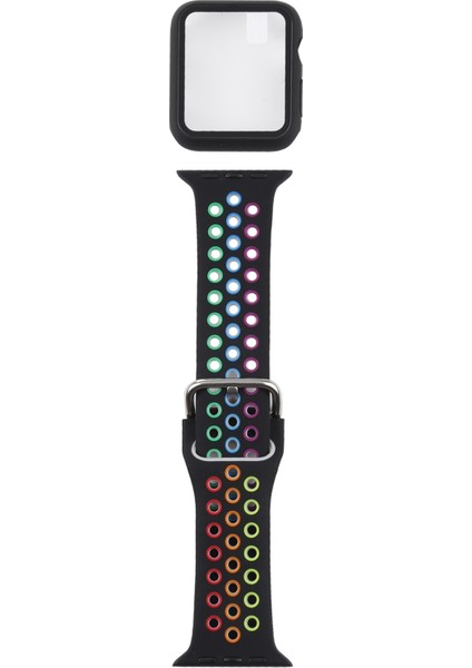 puluz Apple Watch Uyumlu 6 & Se & 5 & 4 Için Silikon Kayış + Kılıf 40Mm Siyah Renkli (Yurt Dışından)