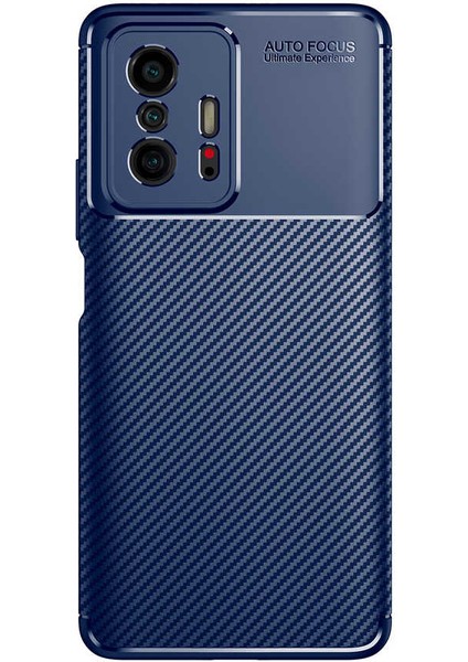Xiaomi Mi 11T 5g Kılıf Negro Karbon Görünüm Kamera Korumalı Dizayn Silikon Lacivert