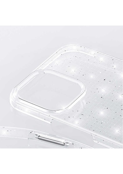Apple iPhone 13 Pro Max Kılıf Vixy Transparan Simli Görünüm Renksiz