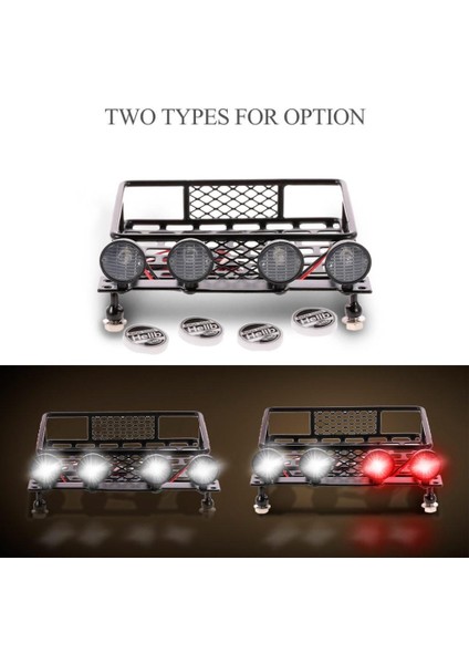 1:10 1: 8 Rc Araba Kamyonu Paletli Metal Çatı Bagaj Rafı 4 Adet LED Işıklar (Yurt Dışından) fiyatları