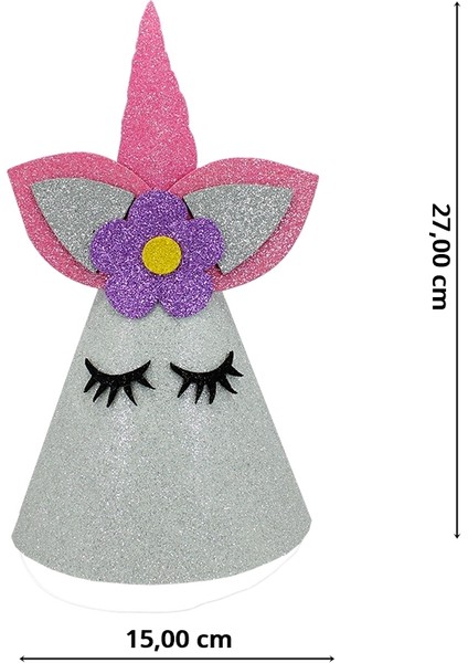 Unicorn Simli Eva Şapka, 27 cm - Mor fiyatları