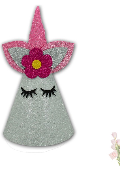 Unicorn Simli Eva Şapka, 27 cm - Fuşya