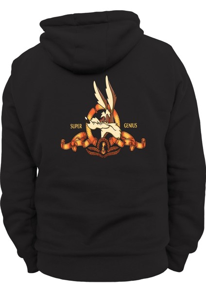 Coyote Çift Baskılı 3 Ipl. Şardonlu 600 Gr. Siyah Kapüşonlu Sweatshirt modelleri