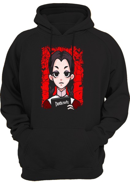 Death Note Baskılı 3 Ipl. Şardonlu 600 Gr. Siyah Kapüşonlu Sweatshirt