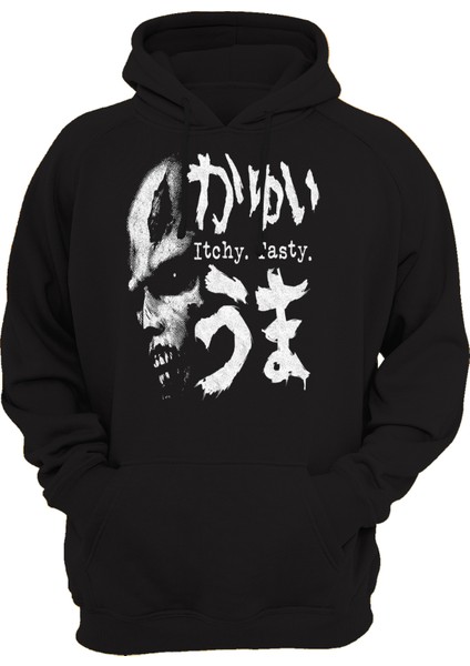 Itchy Tasty Baskılı 3 Ipl. Şardonlu 600 Gr. Siyah Kapüşonlu Sweatshirt