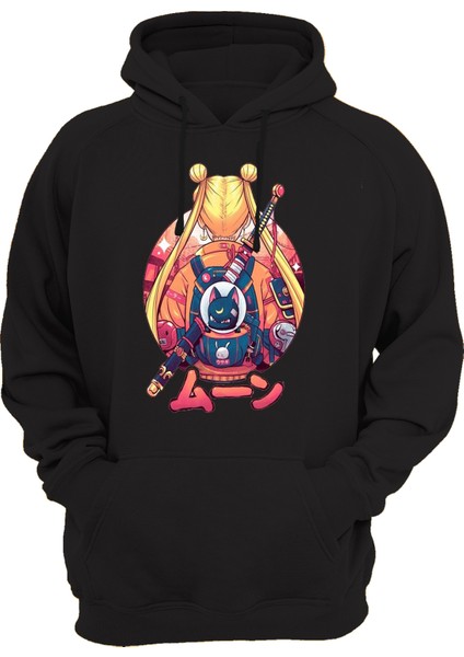 Sailor Moon Baskılı 3 Ipl. Şardonlu, Kalın (600 Gr.) Içi Polar Sweatshirt