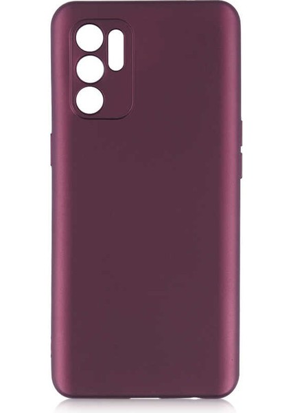Oppo Reno 6 4g Kılıf Renkli Korumalı Premier Mat Silikon Mürdüm