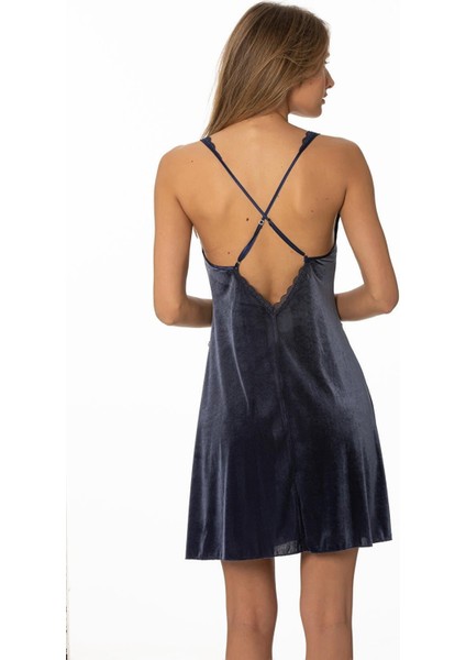 Kadın Saten Dantelli Gecelik 840 Lacivert fırsatları