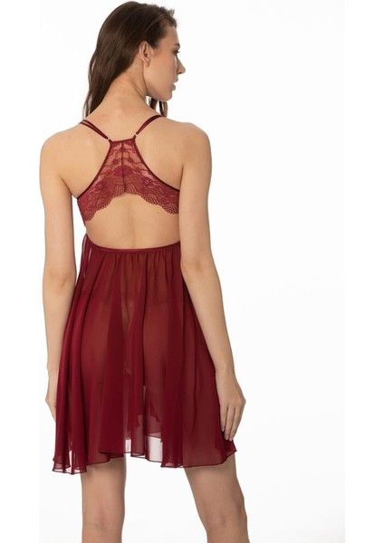 Kadın Saten Dantelli Gecelik 880 Bordo fırsatları