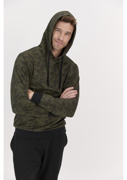 Haki Erkek Kapşonlu Eşofman Takımı modelleri