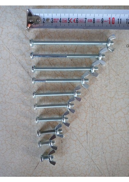 10 Adet Kelebek Somunlu M5X15 Civata
