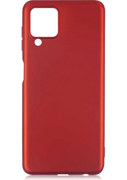 Case 4U Samsung Galaxy M22 Kılıf Klasik Mat Renkli Yumuşak Premier Silikon Kırmızı