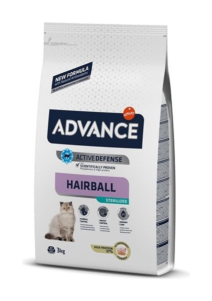 Hairball Tüy Yumağı Önleyen Hindili Kısır Kedi Maması 3 kg