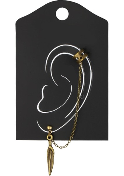 Zamak Obje Zincir Ear Cuff Küpe Etnik Renk Tüy fiyatları
