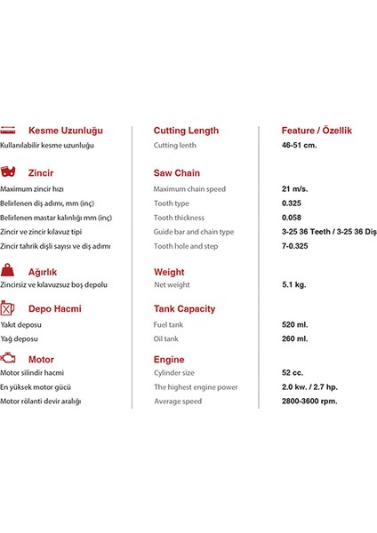 AG-55Y Motorlu Testere indirimleri