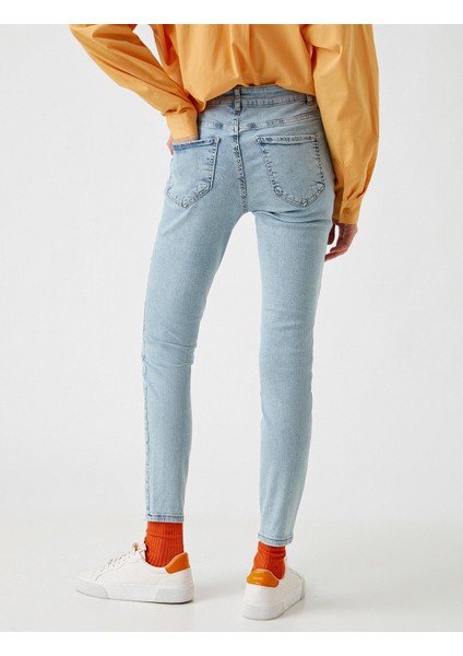Kadın Yüksek Bel Dar Kesim Kot Pantolon - Skinny Jean fırsatları