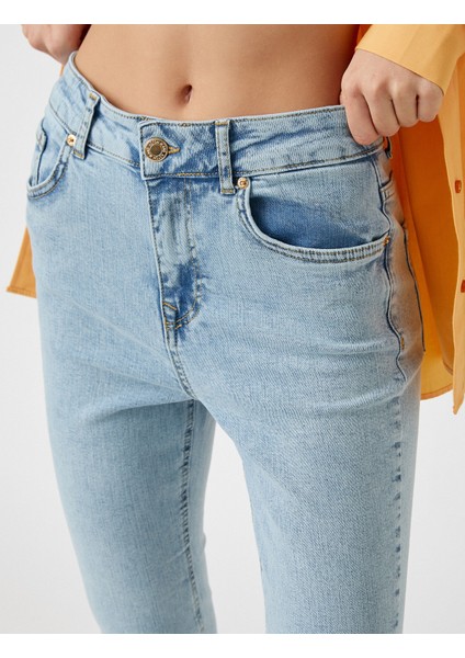 Kadın Yüksek Bel Dar Kesim Kot Pantolon - Skinny Jean indirimleri