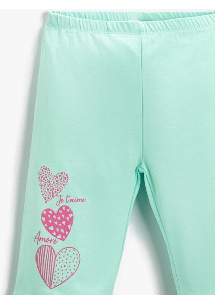 Kız Çocuk Kalp Baskılı Tayt Pamuklu modelleri