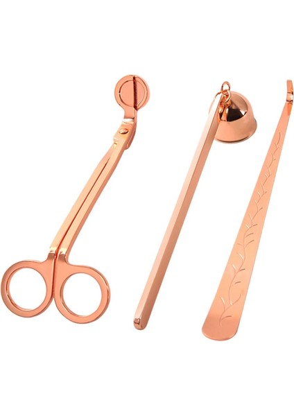 3 Adet Mum Wick Giyotin Snuffer Kepçe Kesici Söndürülen Aracı Kiti Gül Altın (Yurt Dışından) fiyatları