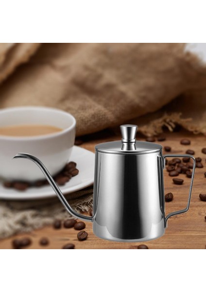 Küçük Paslanmaz Çelik Boynu Soba Üst Gümüş Için Kahve Su Isıtıcısı Dökün (Yurt Dışından)