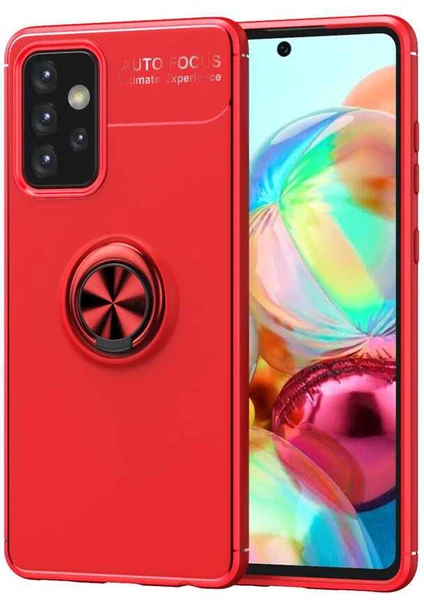 Case Street Samsung Galaxy A52S 5g Kılıf Ravel Silikon Yüzüklü Mıknatıslı Lüx Koruma Kırmızı