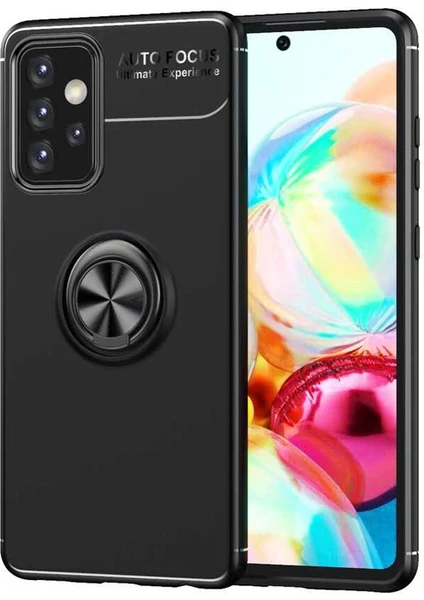 Case Street Samsung Galaxy A52S 5g Kılıf Ravel Silikon Yüzüklü Mıknatıslı Lüx Koruma Siyah