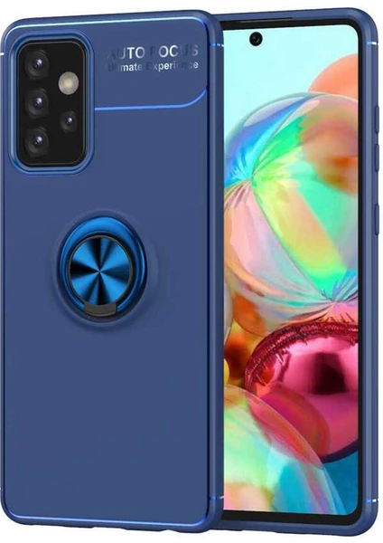 Case Street Samsung Galaxy A52S 5g Kılıf Ravel Silikon Yüzüklü Mıknatıslı Lüx Koruma Lacivert