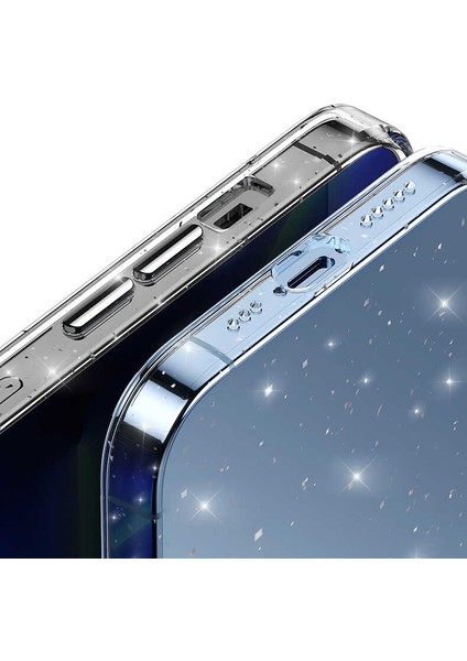 Apple iPhone 13 Mini Kılıf Vixy Transparan Simli Görünüm Antrasit fırsatları