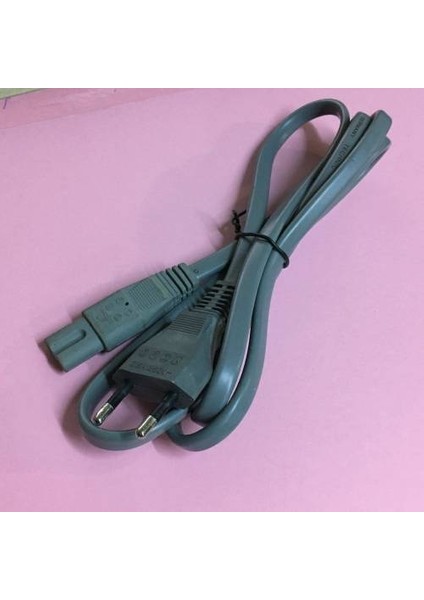 Aliteli Gri Renk C8 Teyp Işıldak Fişi Power Güç Kablosu