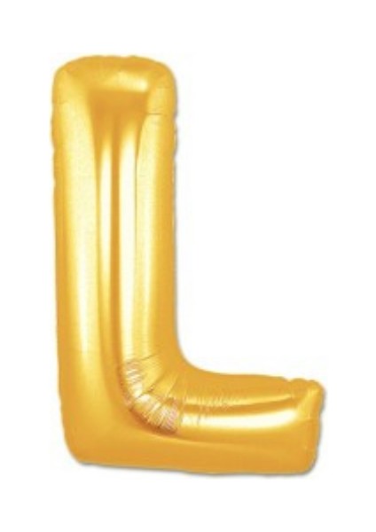 L Harfi Altın Renk Folyo Balon 100 cm