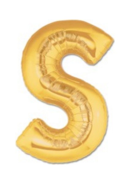 S Harfi Altın Renk Folyo Balon 100 cm
