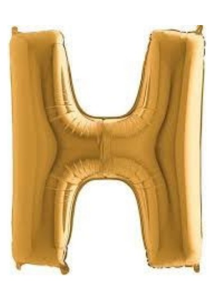 H Harfi Altın Renk Folyo Balon 100 cm