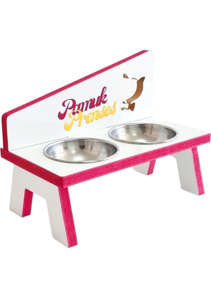 Kedi ve Köpek Mama ve Su Kabı - 2'li Çelik Kaseli modelleri