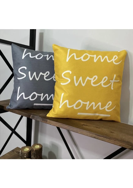 Marisa Store Home Sweet Home Yazılı Dekoratif 2'li Kombin Kırlent Kılıfı